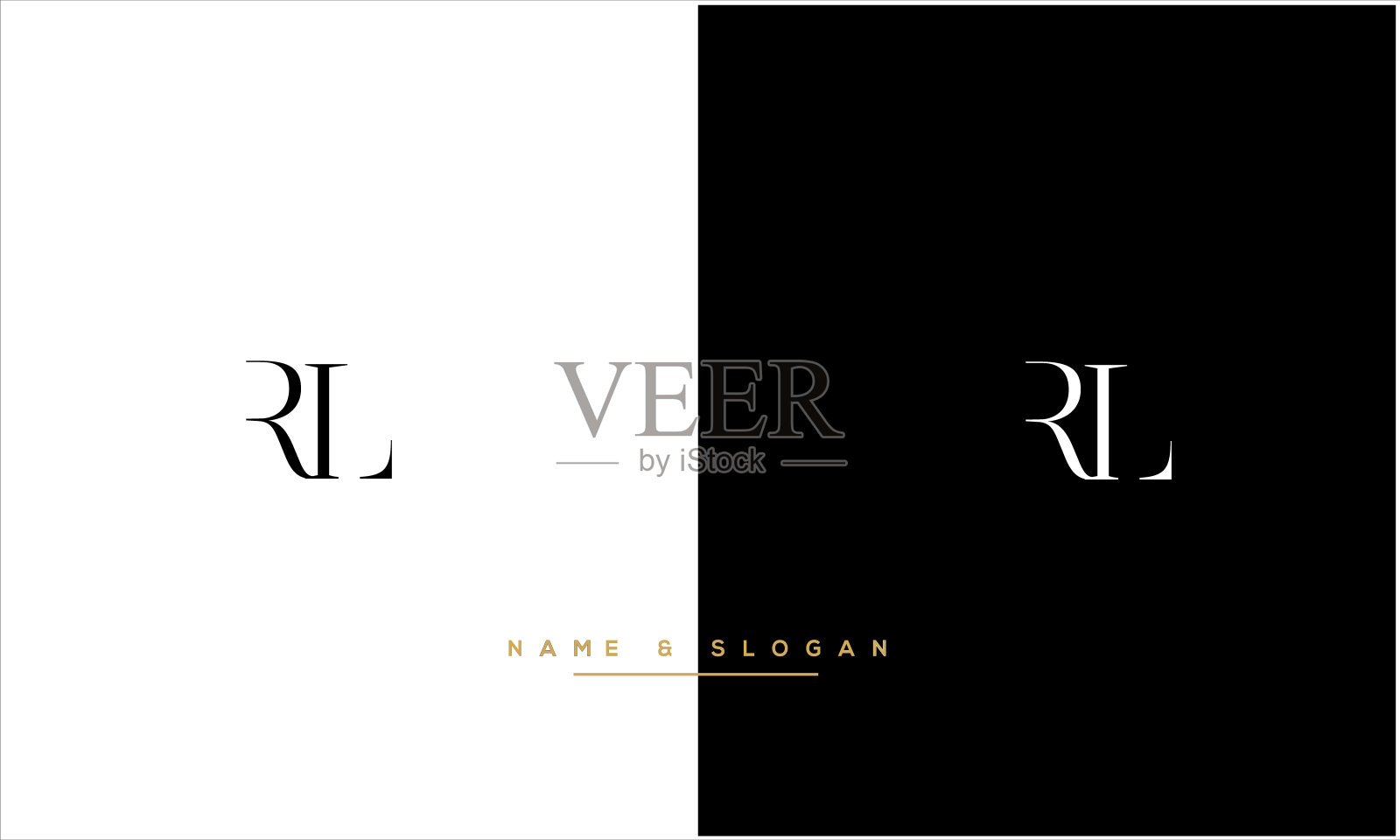 RL,LR抽象字母标志的字母组合设计元素图片