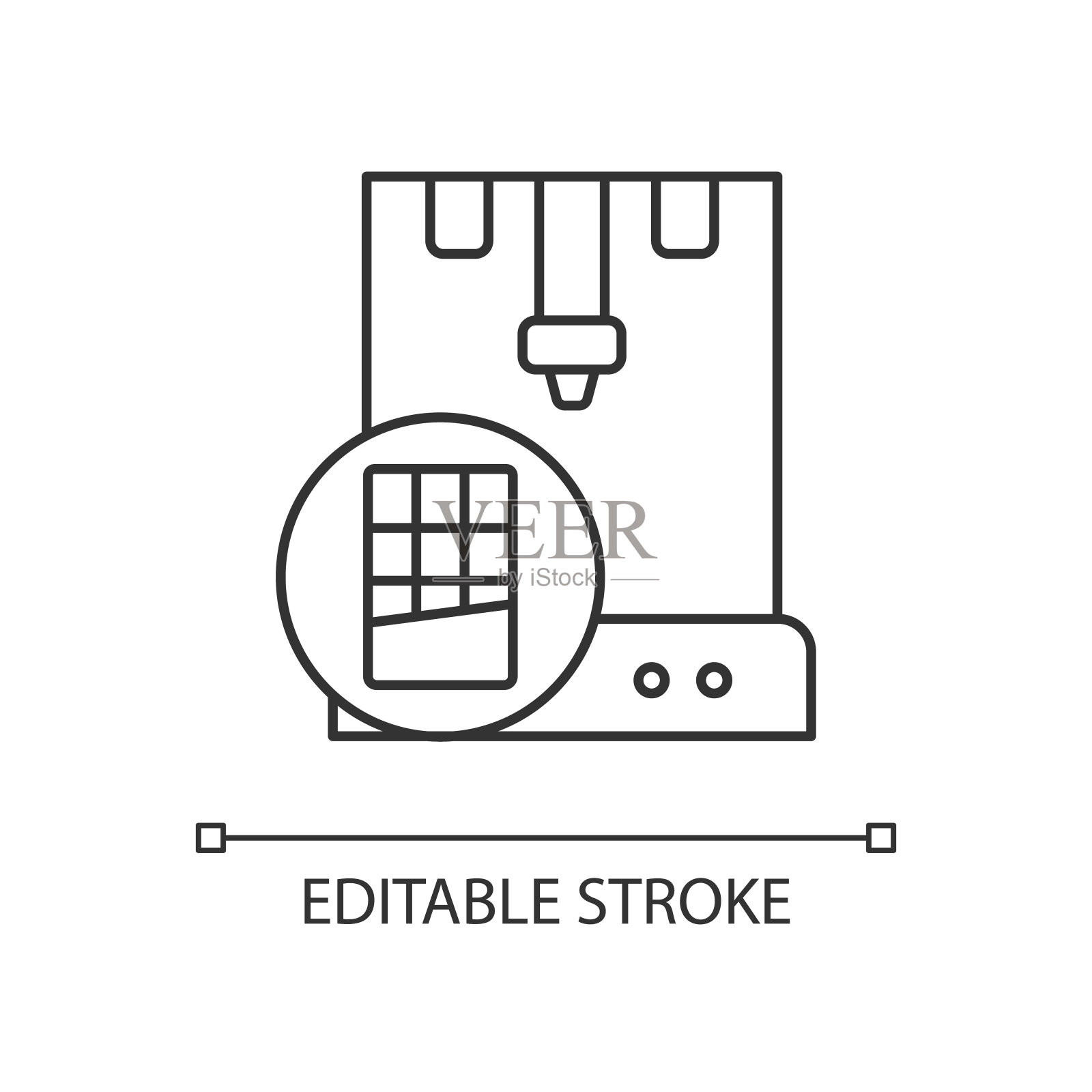 3d打印巧克力线性图标图标素材