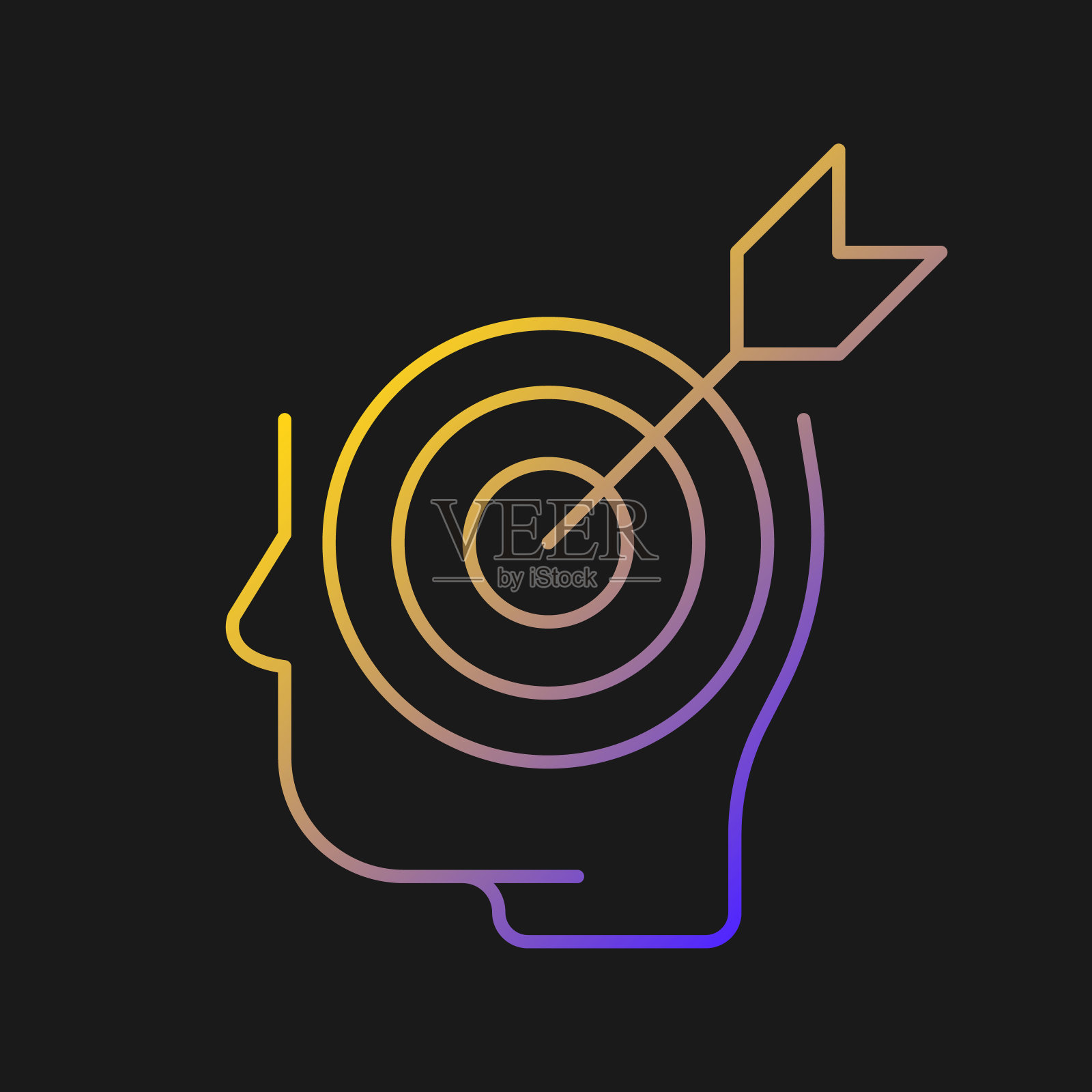 精确的知识矢量图标黑暗主题插画图片素材