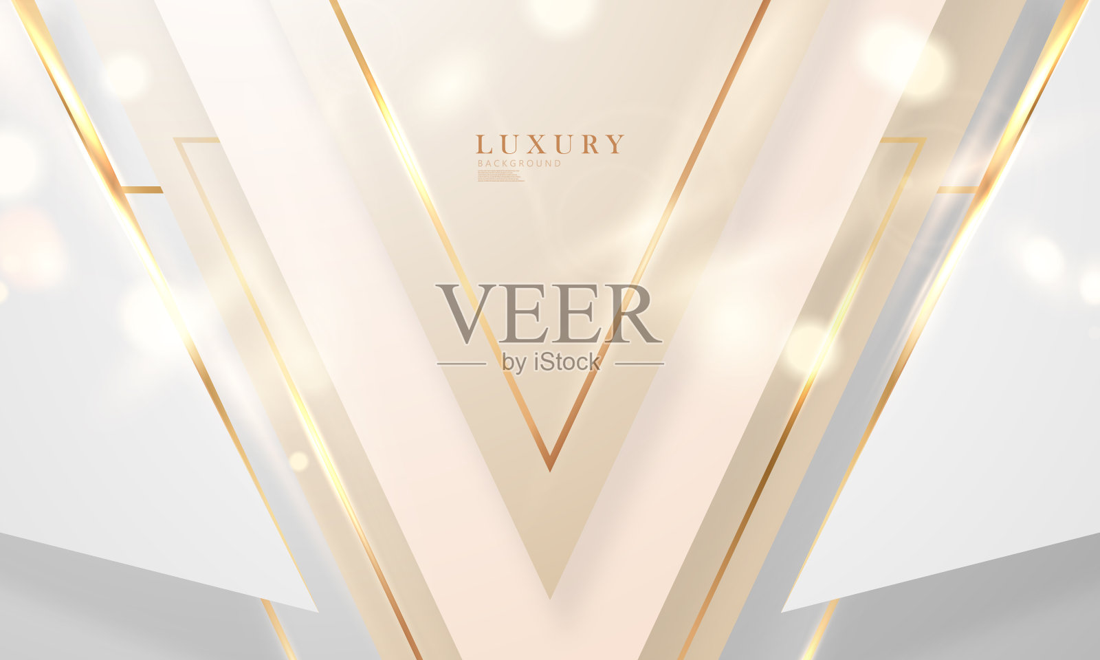 抽象背景白色金色海报美与VIP豪华动态。插画图片素材