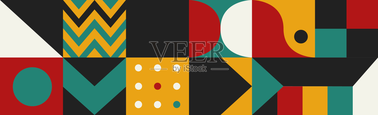 抽象背景与不同的几何形状-插图插画图片素材