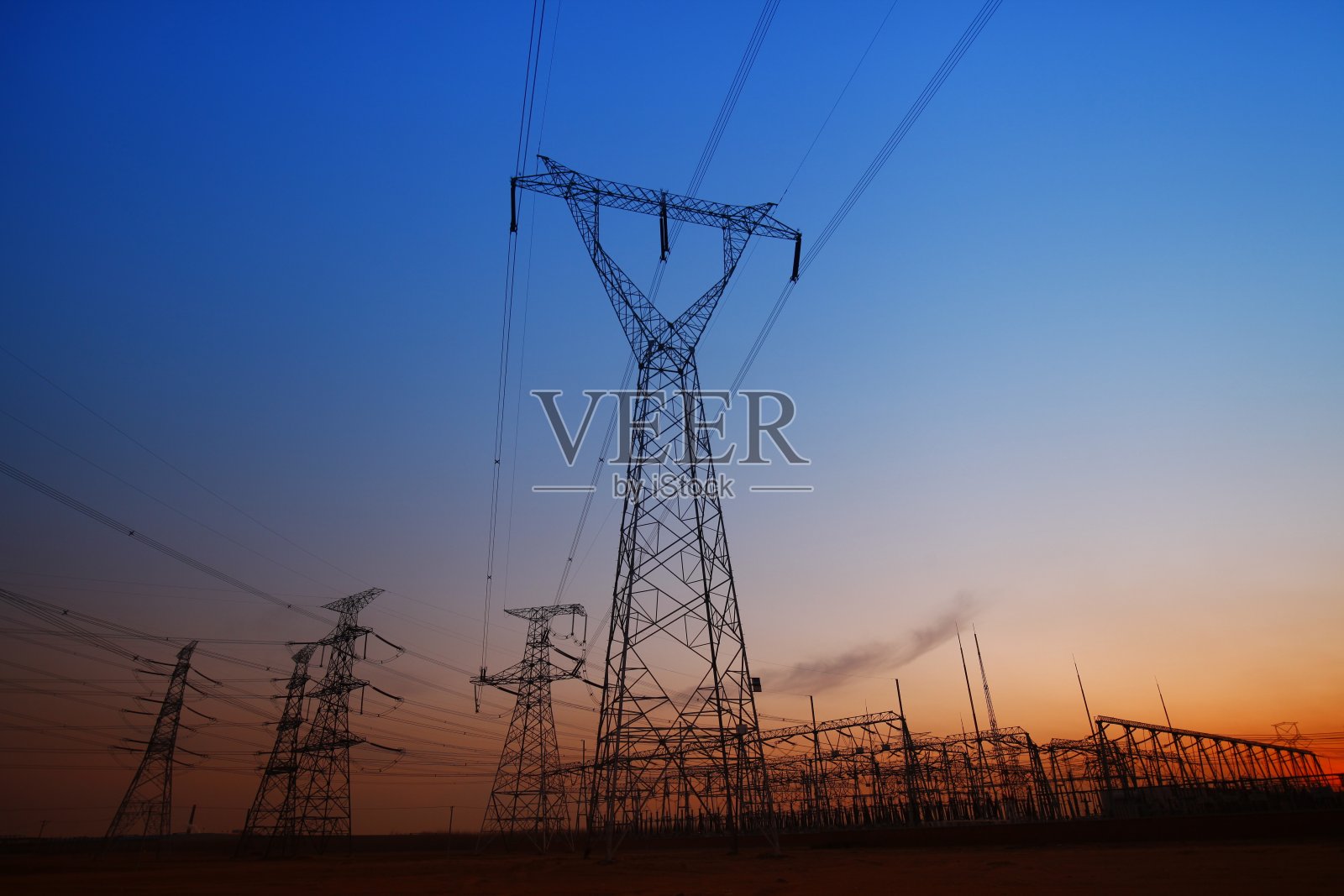 高压电塔线路照片摄影图片