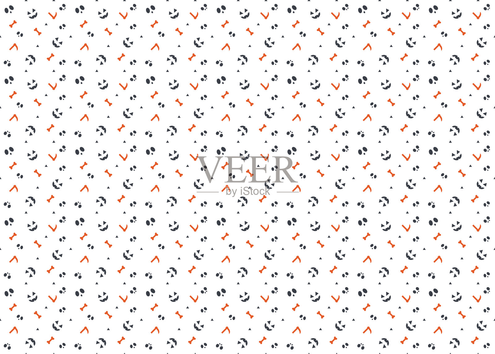 符号死亡矢量万圣节主题无缝模式ep17插画图片素材