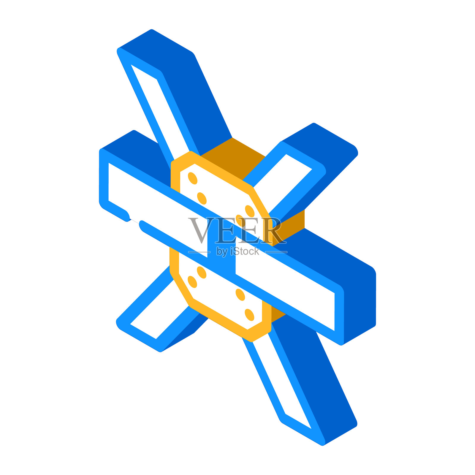 建筑金属部分等距图标矢量插图插画图片素材