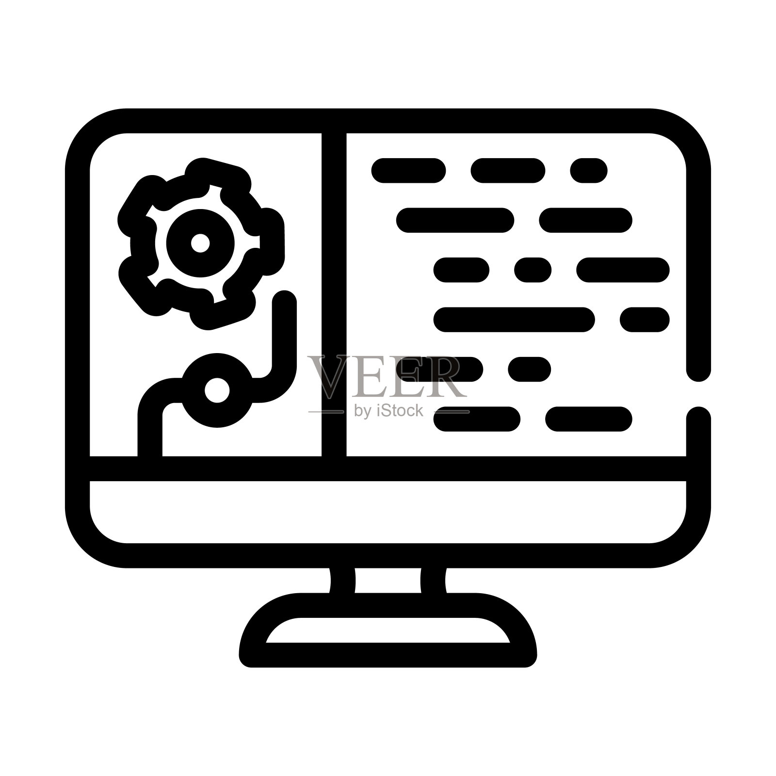 数据处理线图标矢量插图插画图片素材