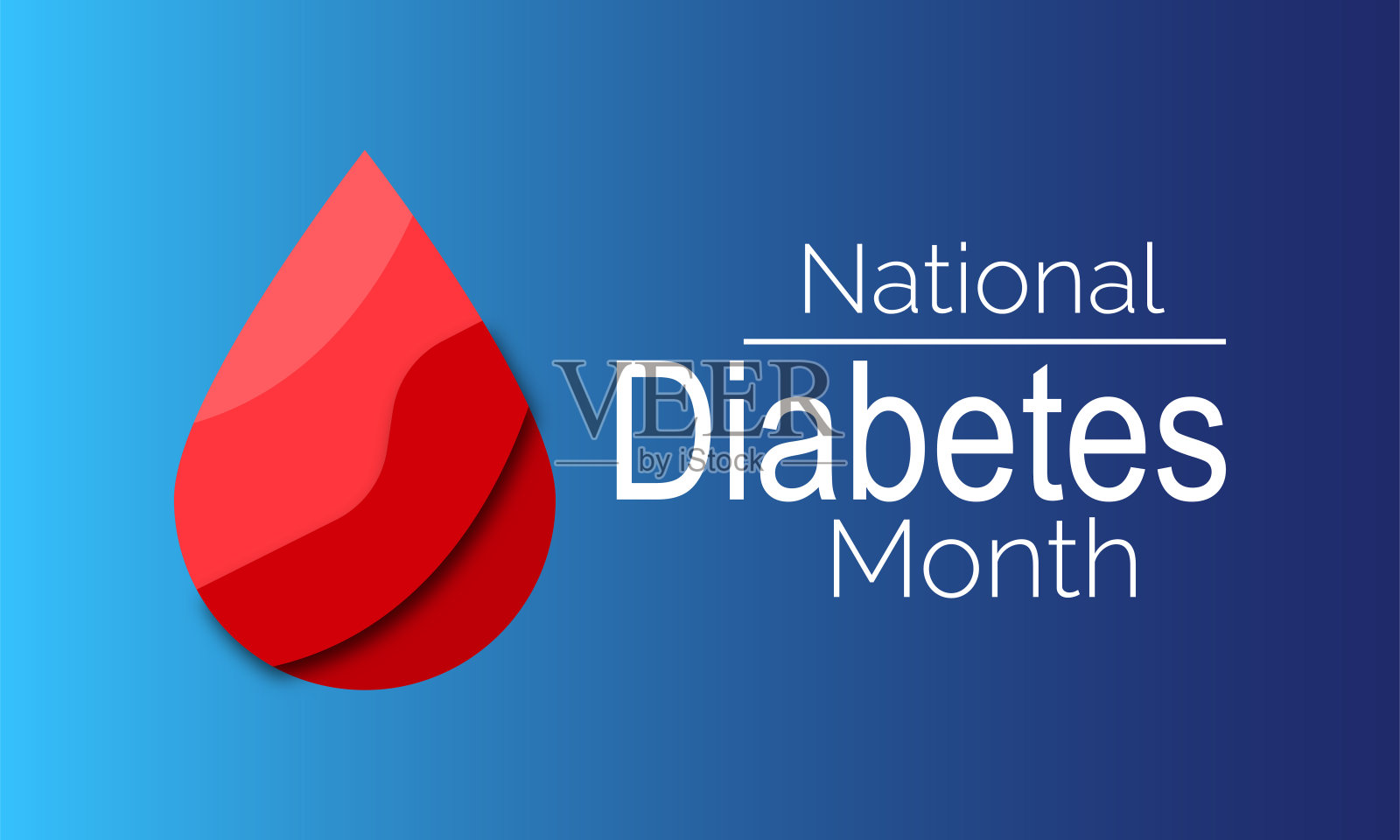 国家糖尿病月旗帜设计为白色背景。向量模板插画图片素材