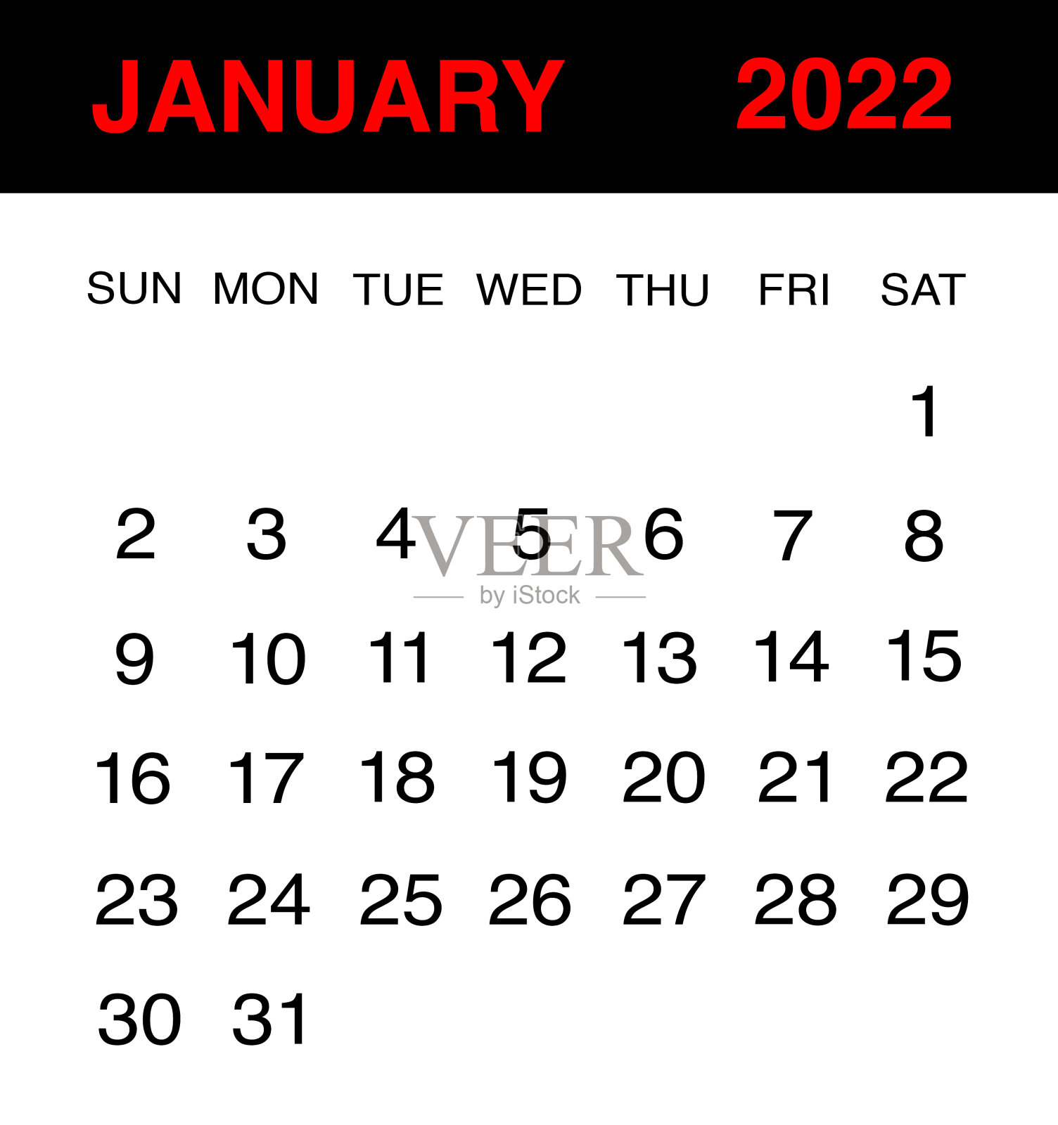 2022年1月日历设计模板素材