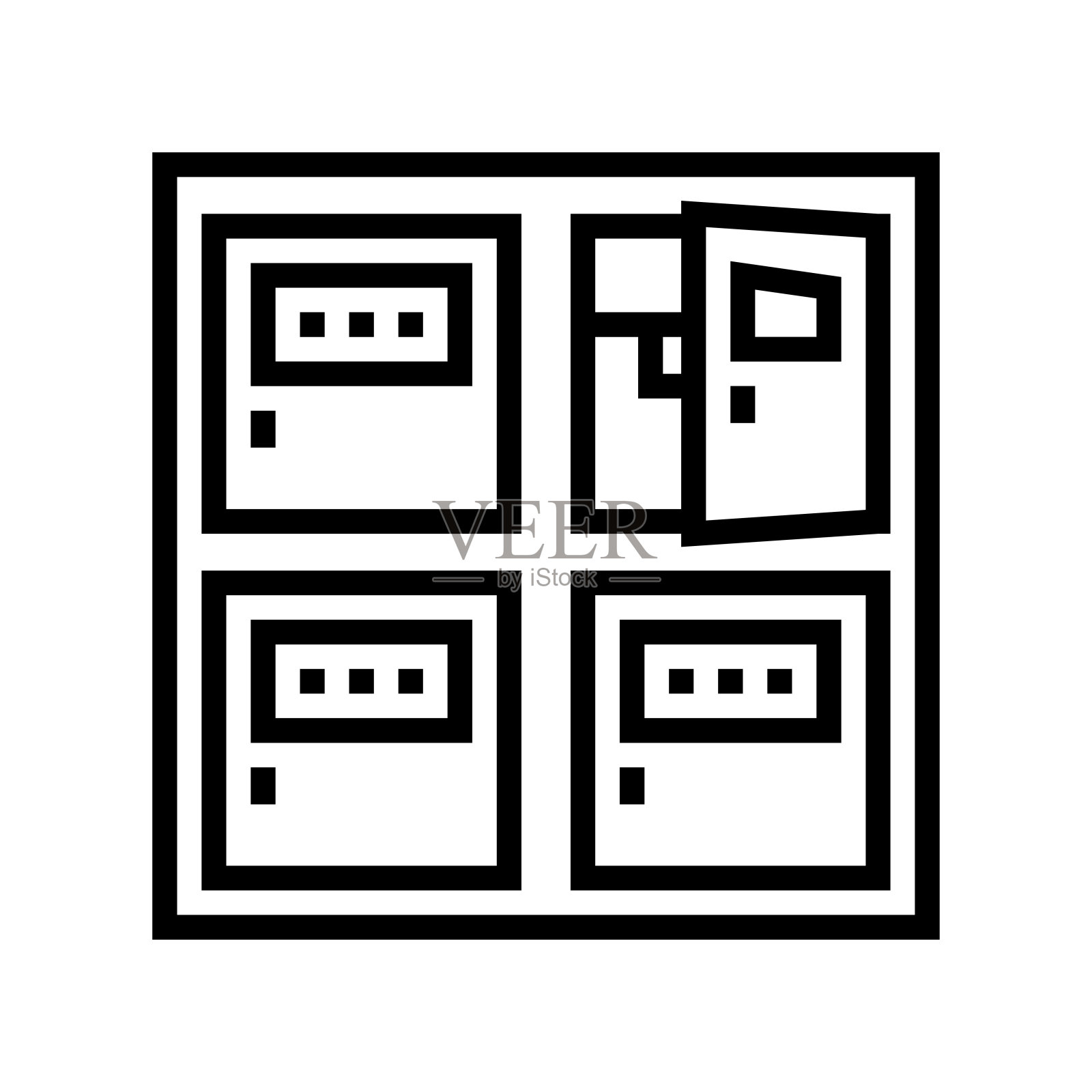 邮局信箱线图标矢量插图图标素材