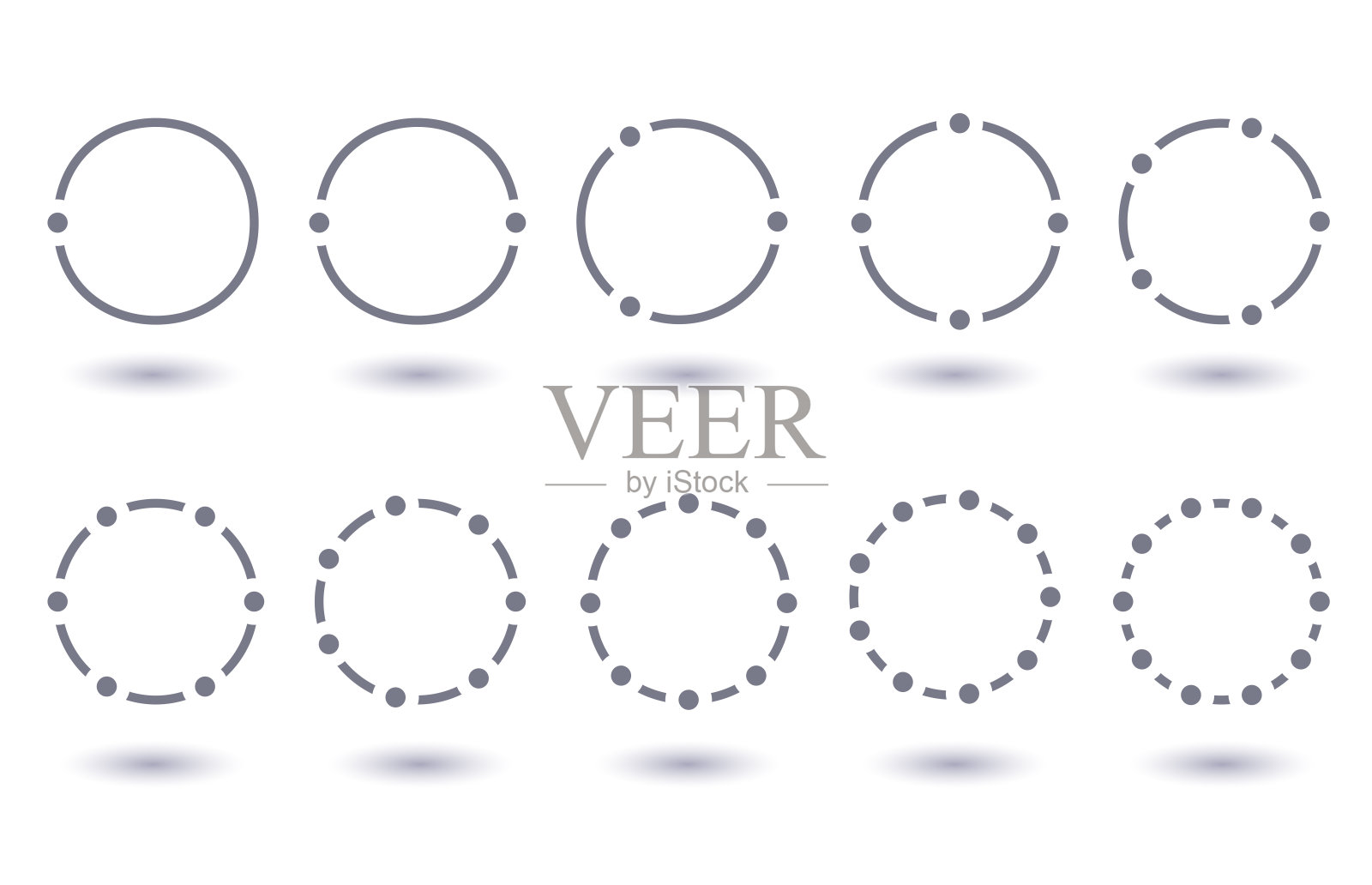 圆形图分段设置矢量图分段饼图模板。圆段集。不同数量的扇区将圆分成相等的部分。从1到10。饼图。图集合插画图片素材