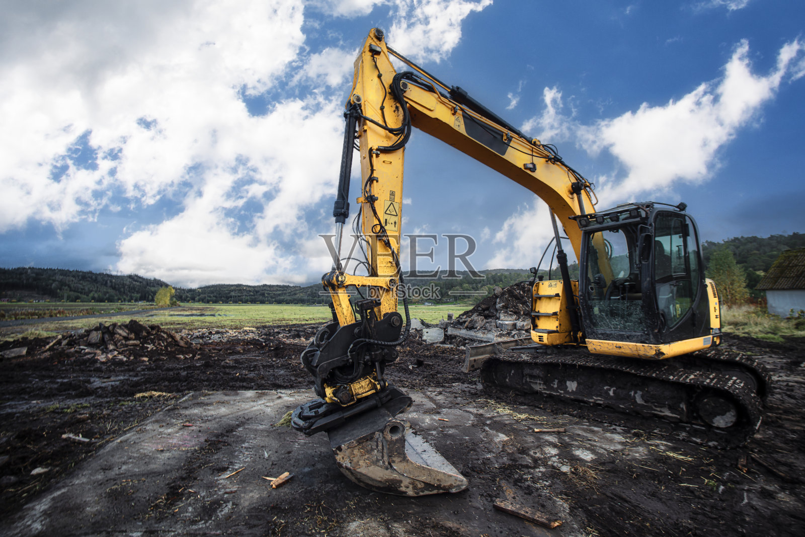 挖掘机照片摄影图片