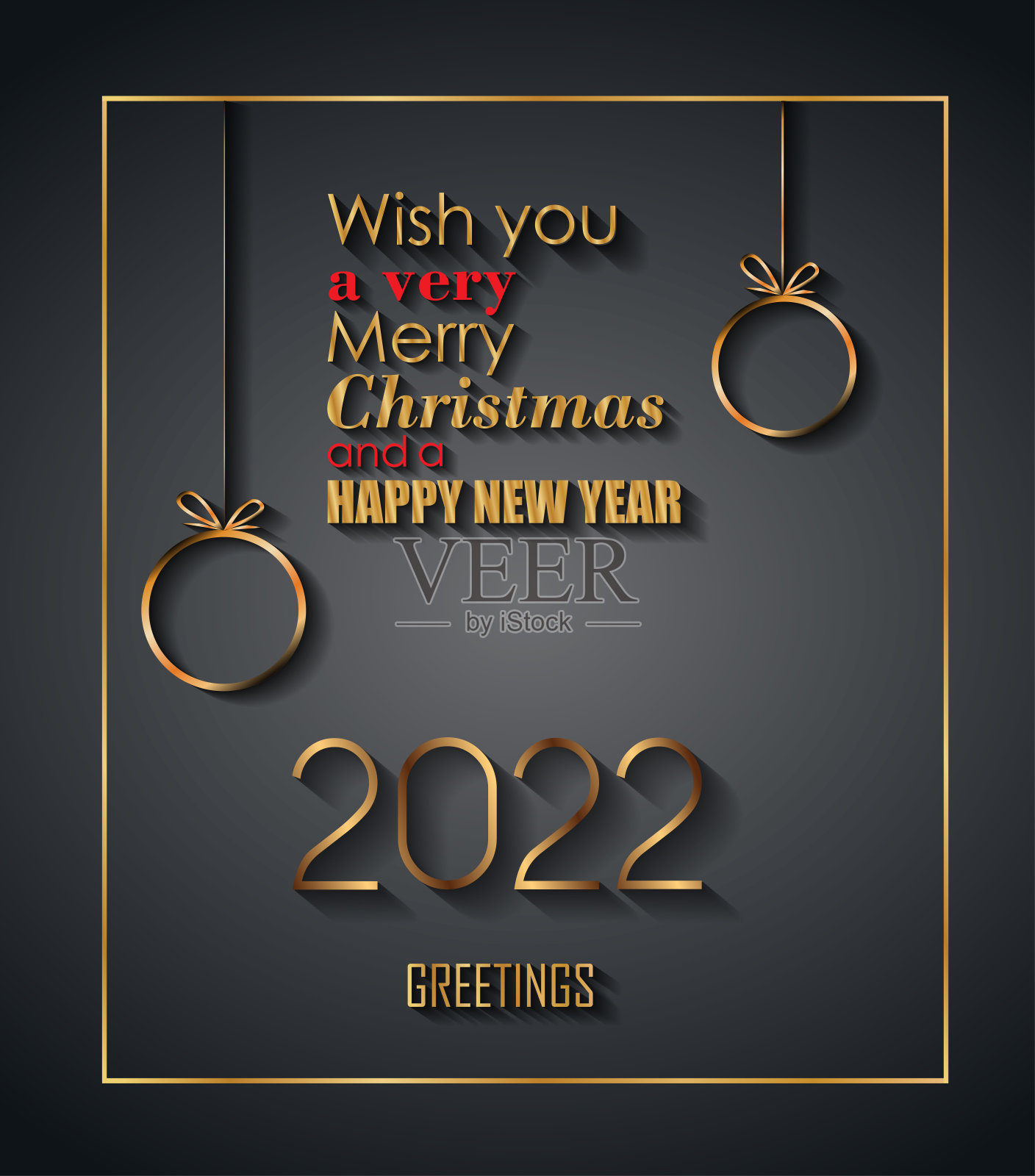 2022圣诞快乐和新年快乐的背景为季节性贺卡传单。设计模板素材