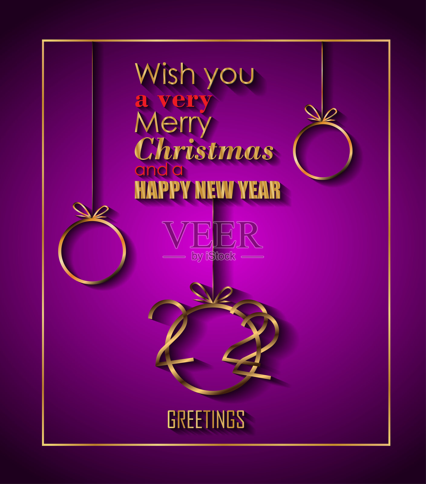 2022圣诞快乐和新年快乐的背景为季节性贺卡传单。设计模板素材