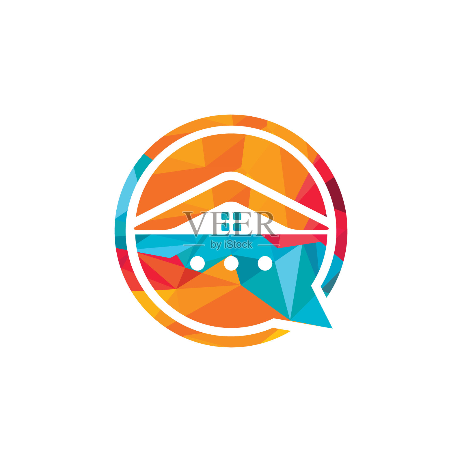 聊天家园矢量logo设计。在线聊天室矢量logo设计理念。插画图片素材