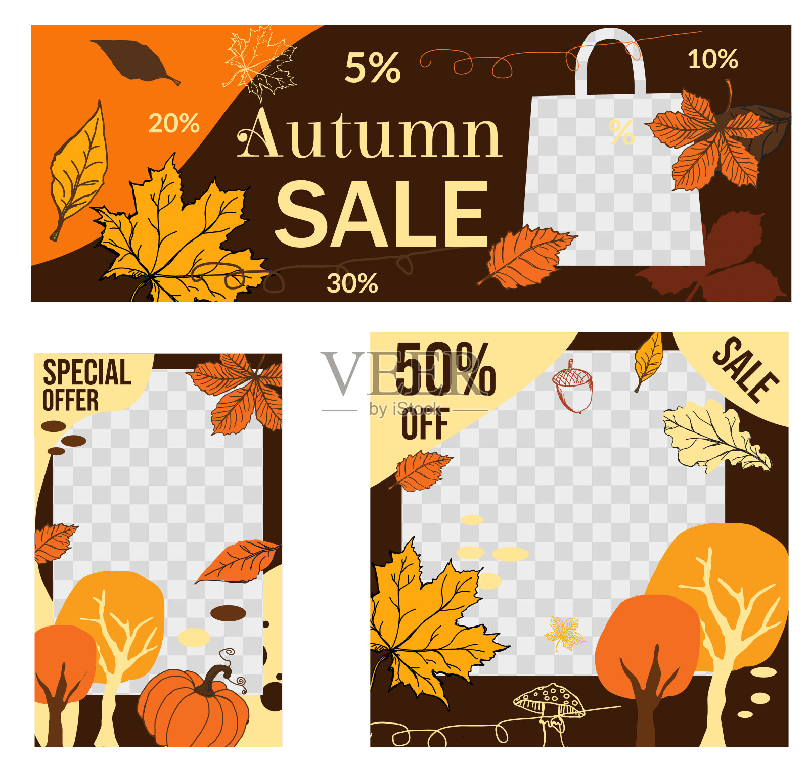 秋天出售横幅。插画图片素材