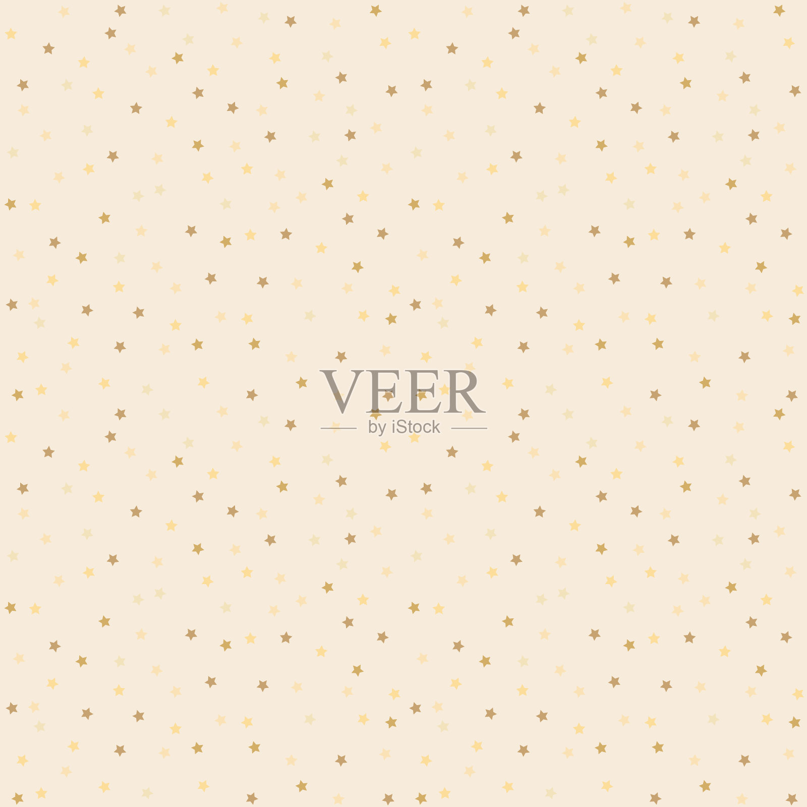 可爱的节日背景与金色的星星。假日无缝模式。礼品包装纸、布料、服装之装饰插画图片素材