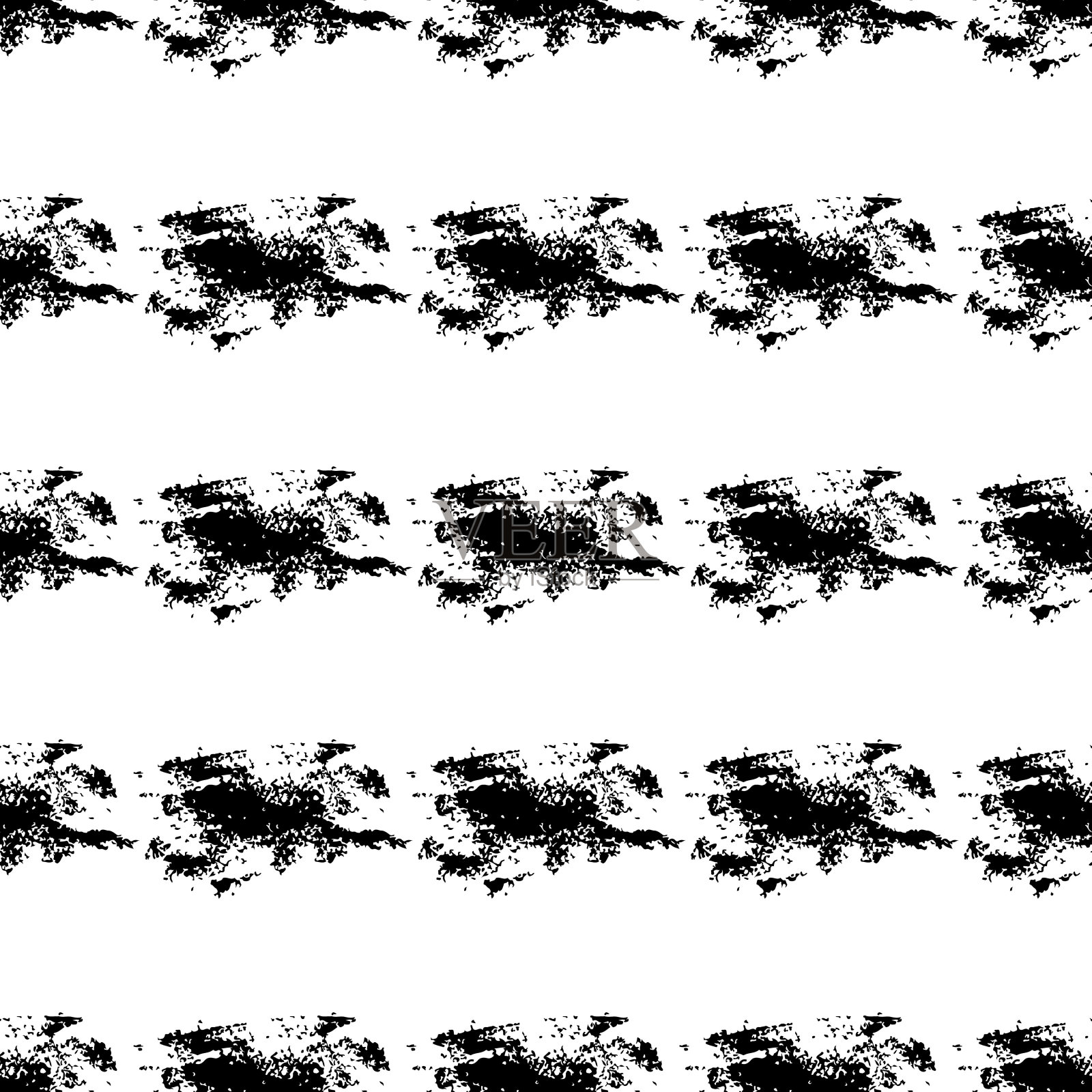 矢量刷无缝模式格兰奇极简主义几何设计在黑色。现代Grung拼贴背景为孩子织物和纺织品插画图片素材