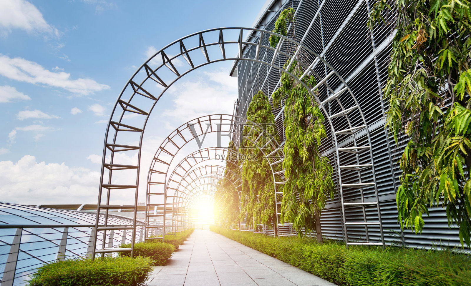 办公园区的拱门隧道照片摄影图片