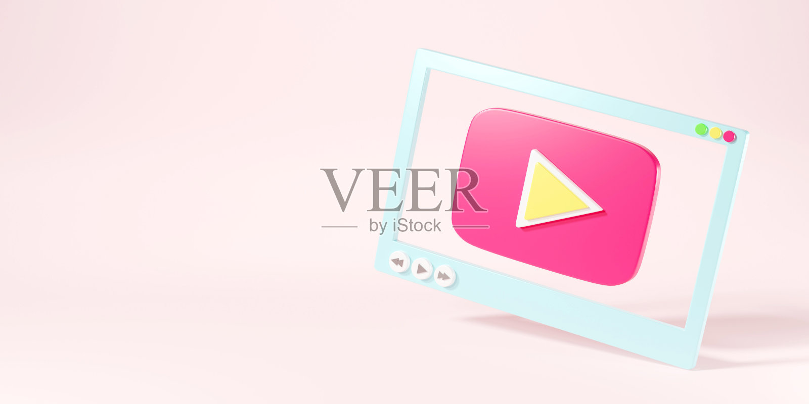 视频媒体播放器屏幕界面社交媒体模板为web或移动应用程序照片摄影图片