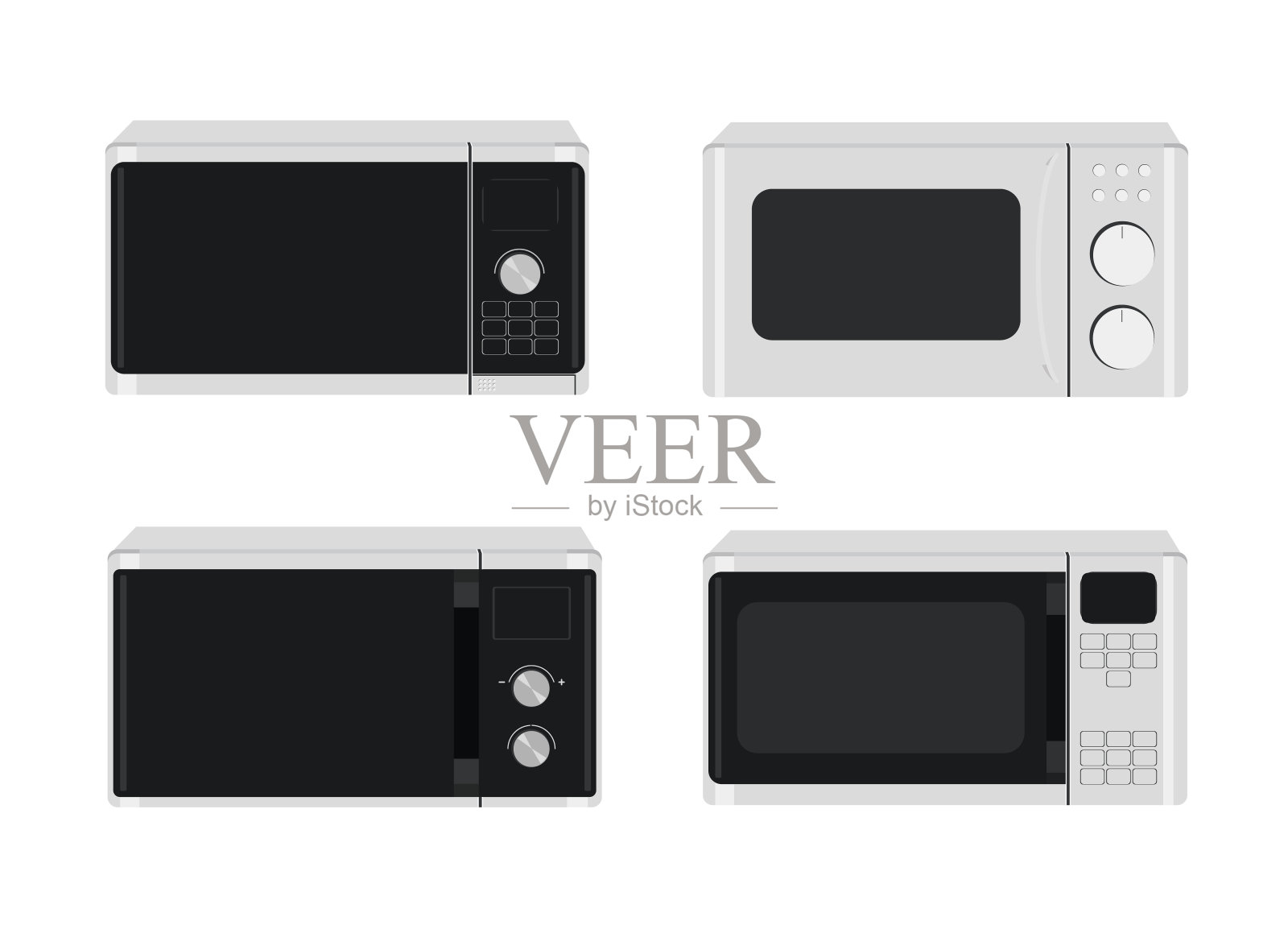 微波炉。不同微波设计的插图插画图片素材
