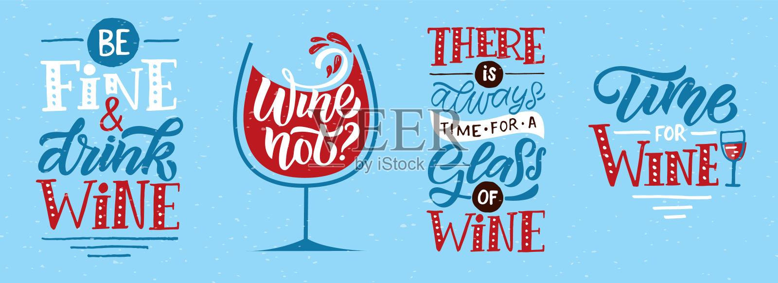 好好喝点酒。葡萄酒刻字。现代书法酒引。手绘励志语录。海报，旗帜，明信片，卡片刻字印刷模板餐厅，葡萄酒商店，咖啡馆，酒吧插画图片素材