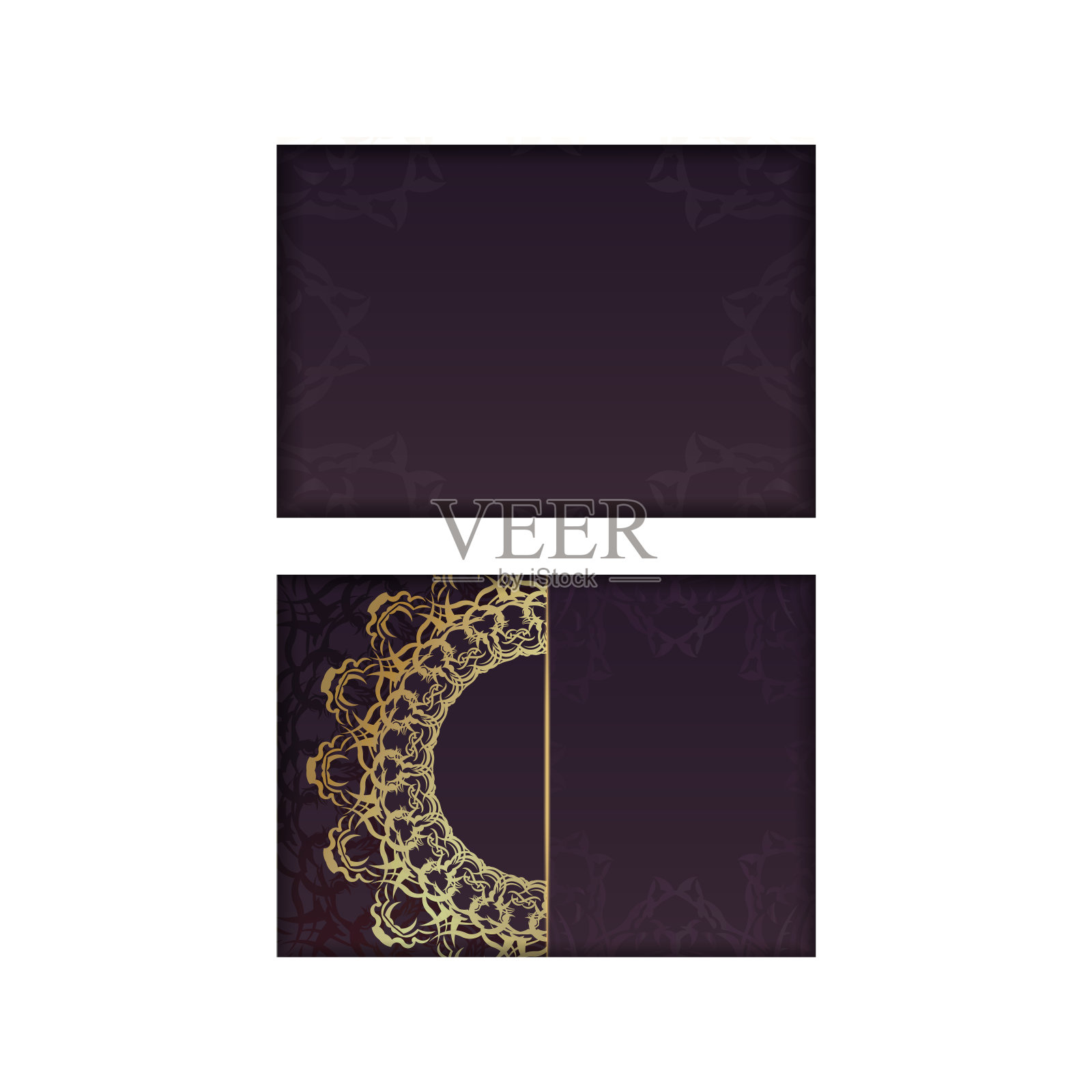 为您的品牌提供酒红色希腊金色图案的宣传册。插画图片素材