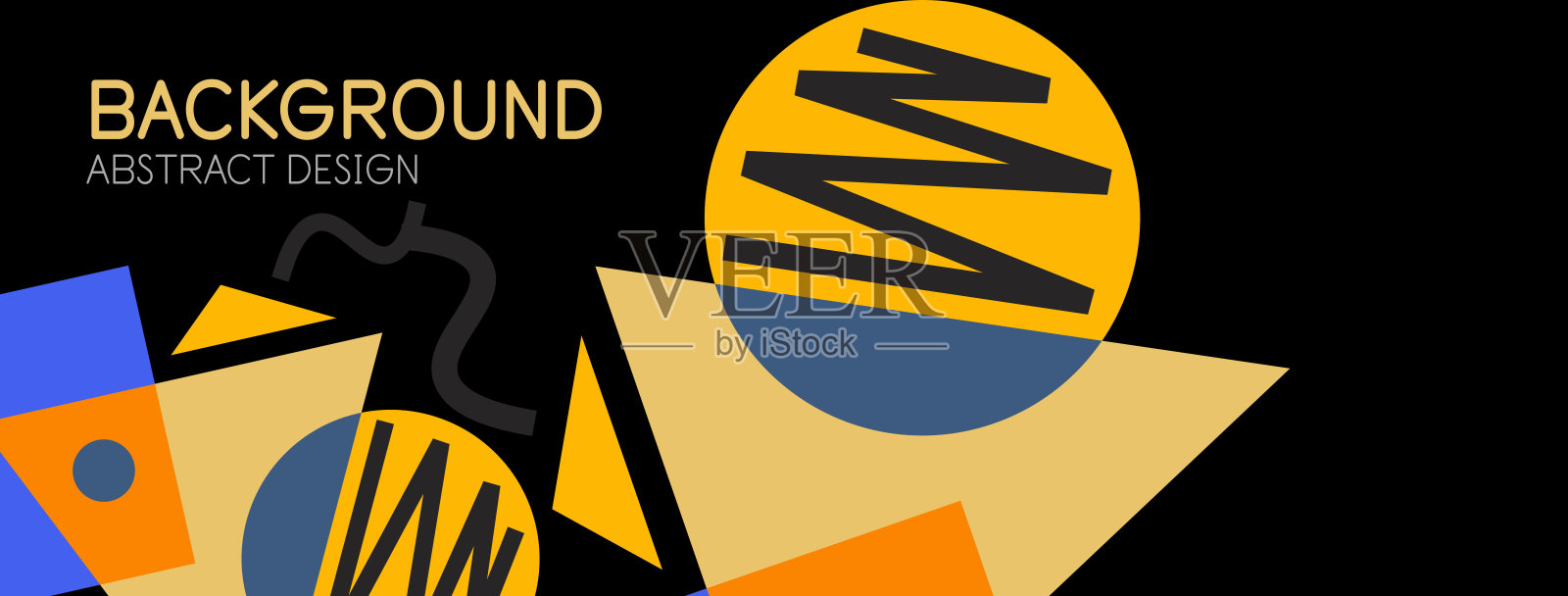 抽象的背景。方块、线条、三角形、圆圈构成。壁纸，横幅，背景，登陆页的技术或商业概念插画图片素材