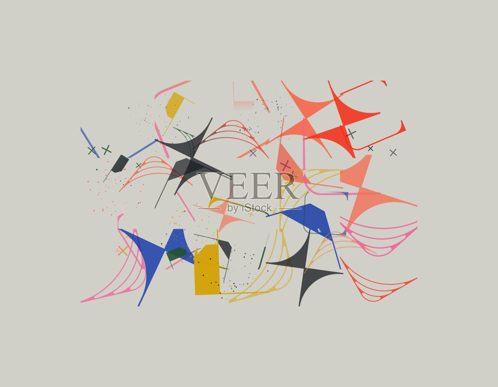 作为抽象图案构成的至上主义启发的矢量艺术品插画图片素材