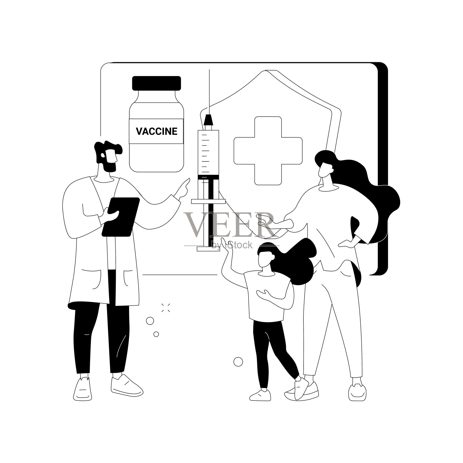免疫教育抽象概念矢量插图。设计元素图片