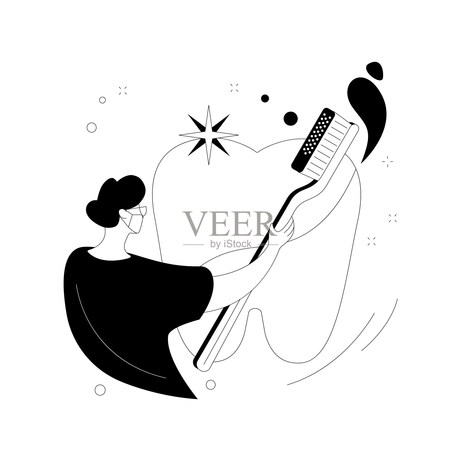 化妆牙科抽象概念矢量插图。插画图片素材