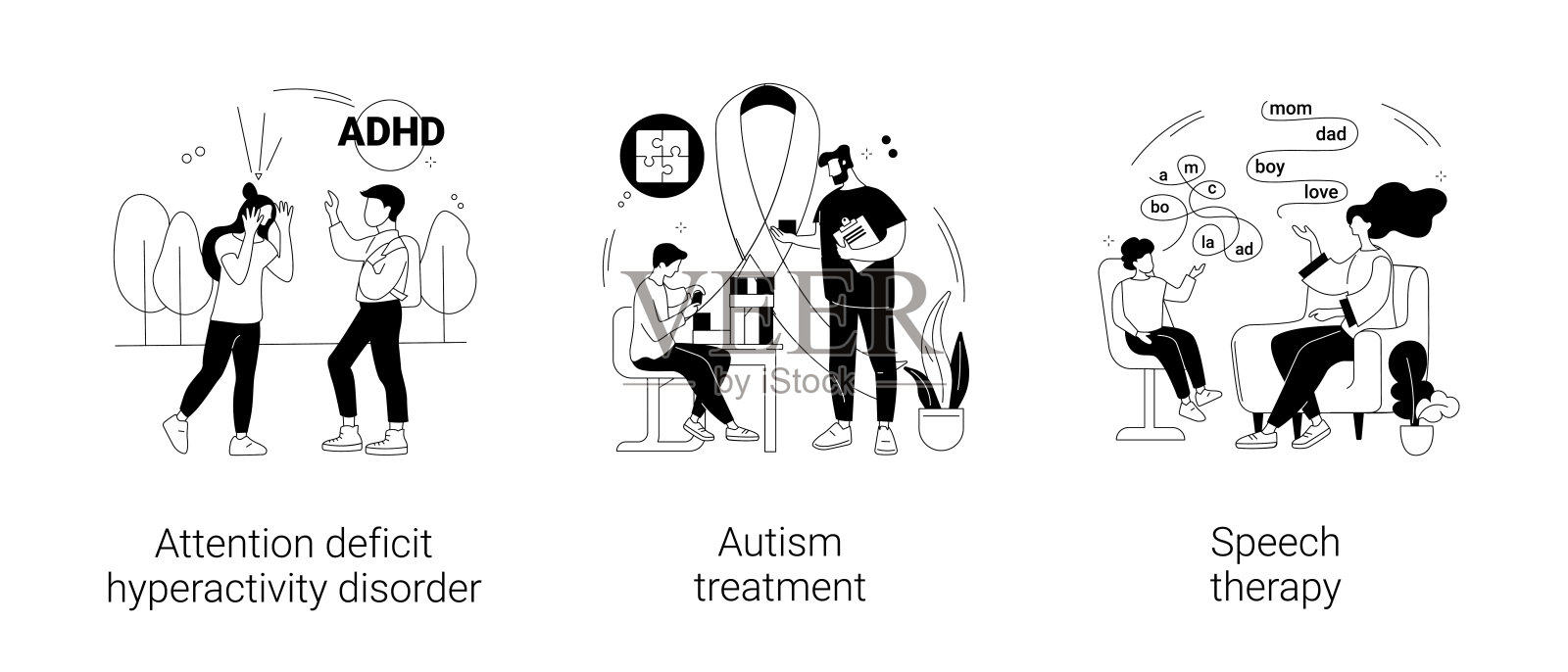 儿童发展问题抽象概念矢量图例设计元素图片