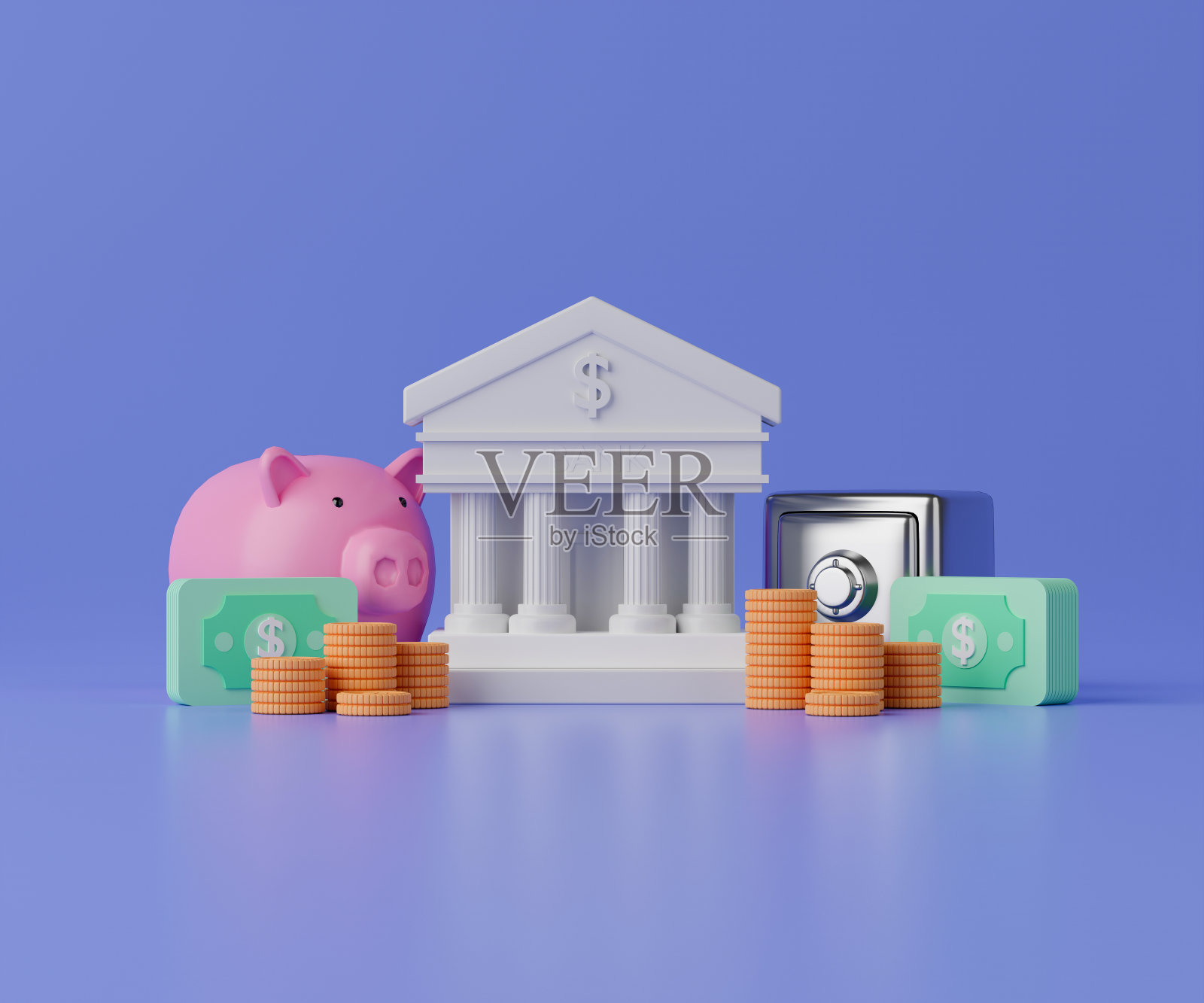 概念商业和金融3d插图。照片摄影图片