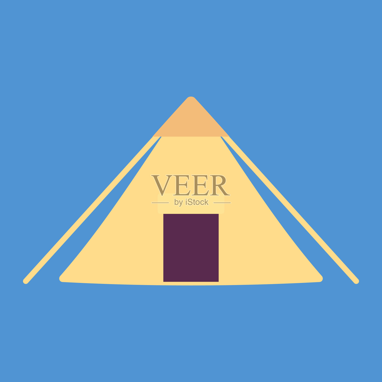 一个简单和可爱的帐篷的剪贴艺术插画图片素材