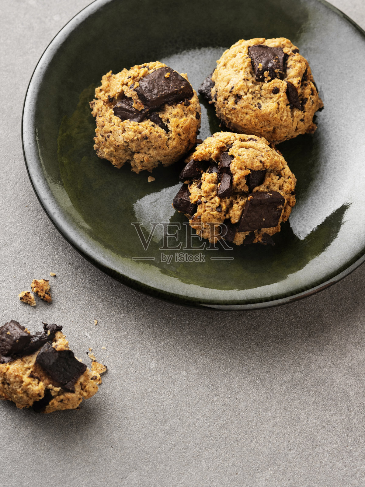 巧克力曲奇，无麸质，饼干照片摄影图片