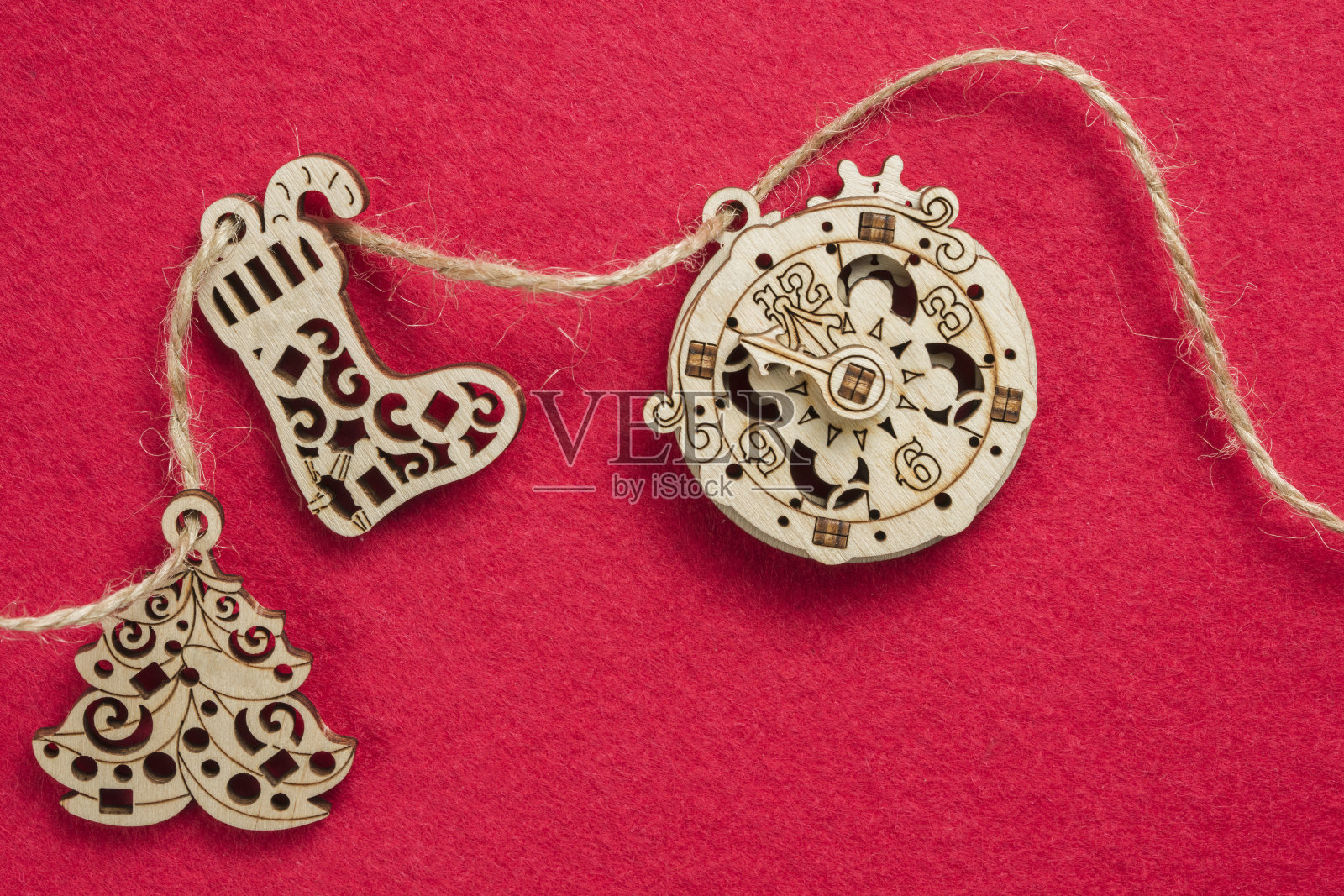 抽象的圣诞背景与木制装饰元素照片摄影图片