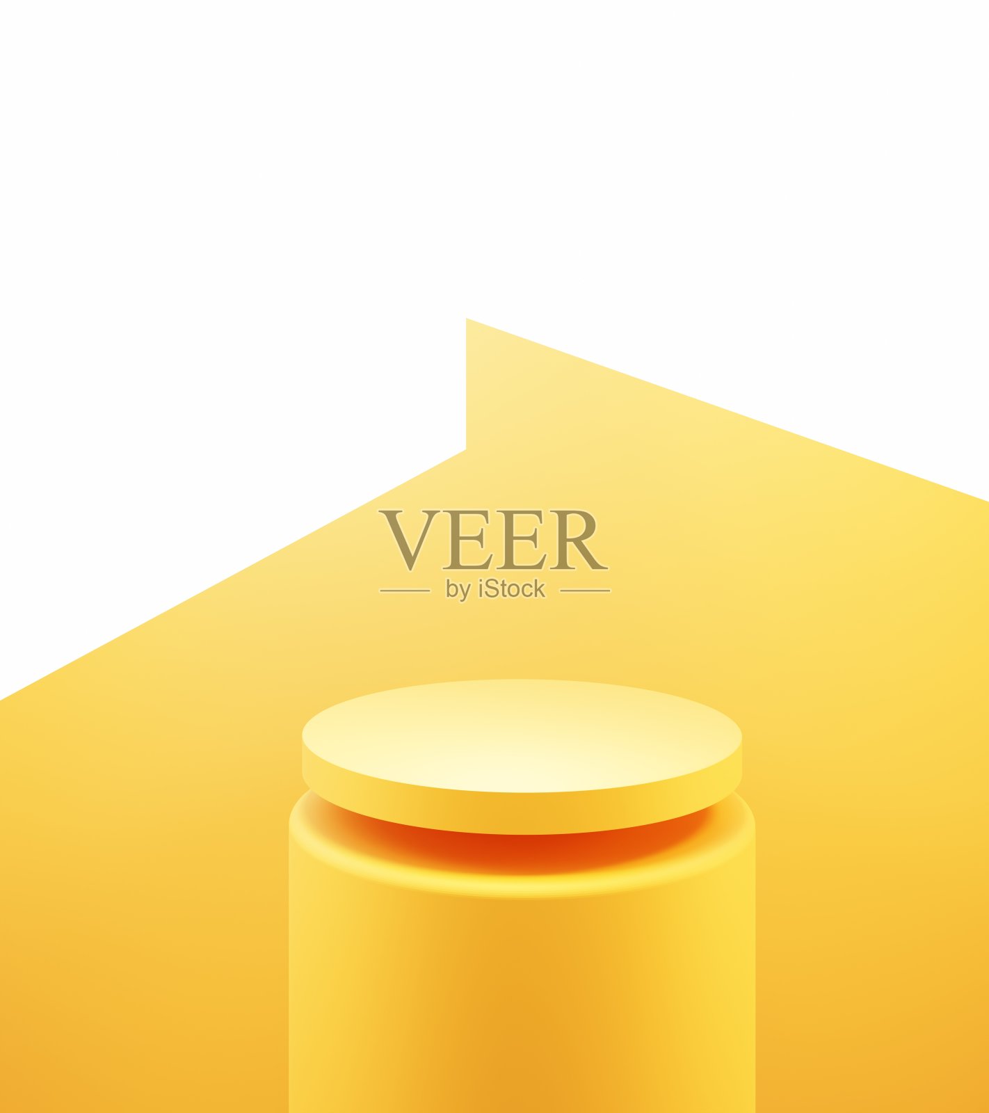 三维渲染的空黄色橙色讲台抽象最小的背景。广告设计场景，化妆品广告，展示，科技，食品，旗帜，奶油，时尚，奢侈品。插图。产品显示照片摄影图片