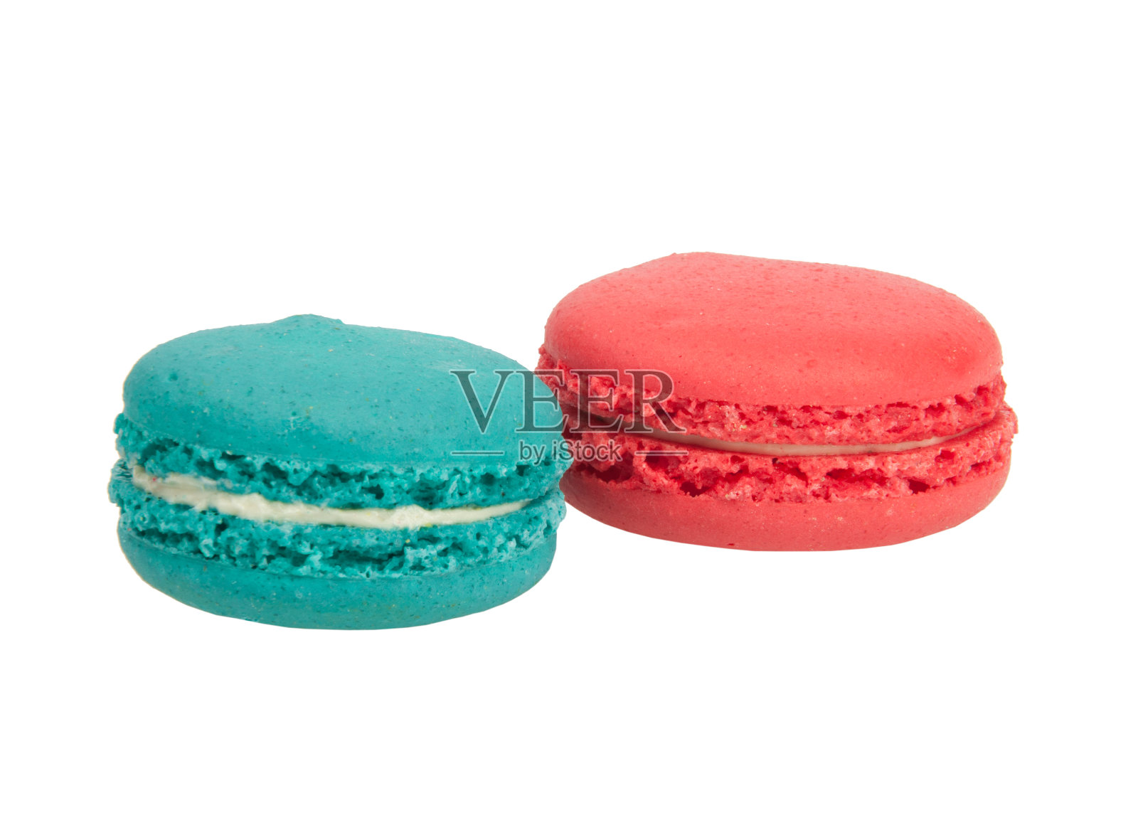 彩色的马卡龙孤立在白色的背景上照片摄影图片