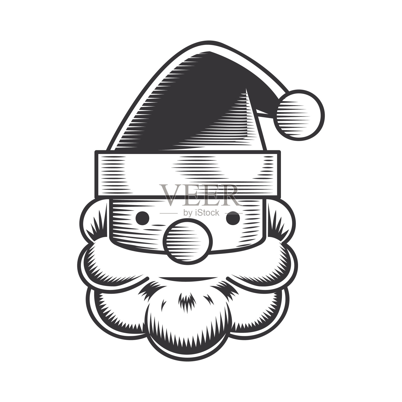 白色背景上的圣诞老人设计。圣诞老人的标志或图标。矢量插图。插画图片素材