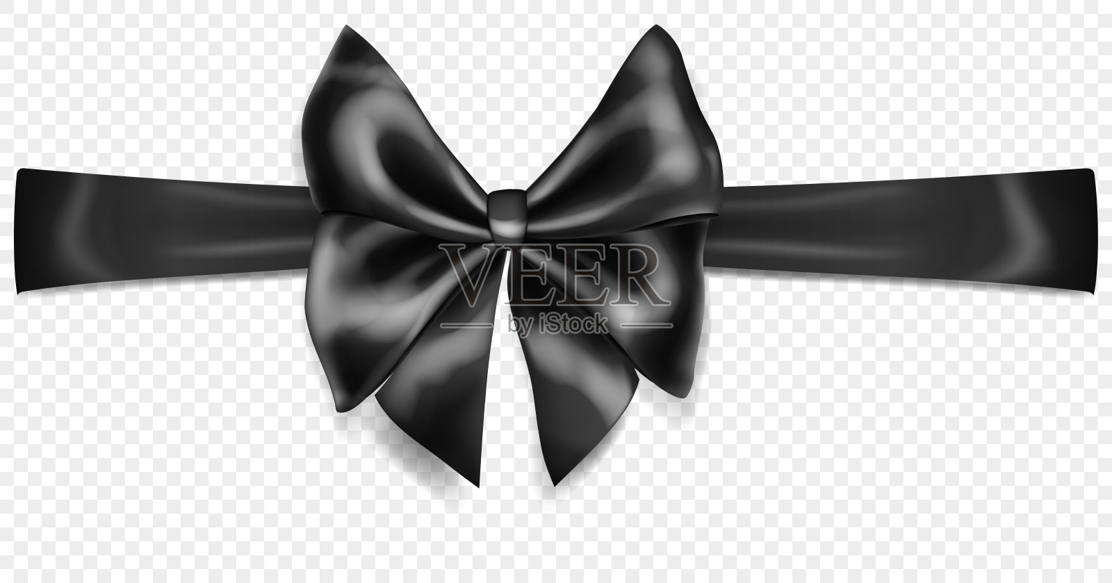 美丽的蝴蝶结与水平缎带设计元素图片