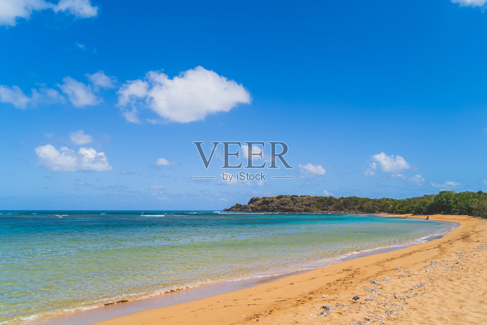 波多黎各的Play Escondida，蓝绿色的水域照片摄影图片