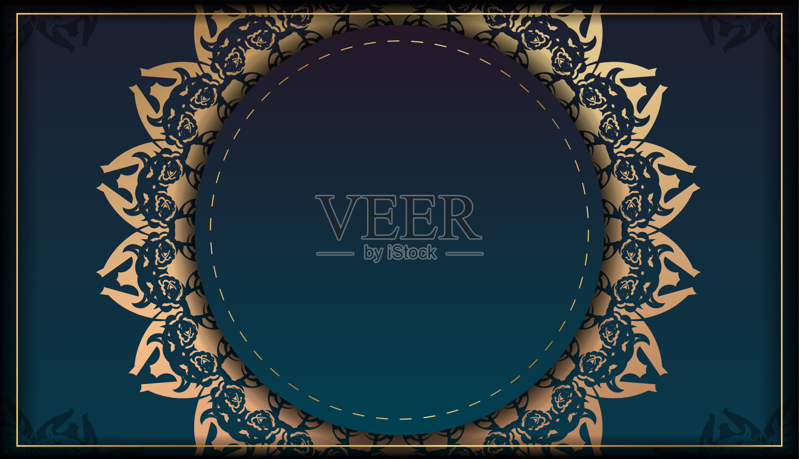 传单模板与渐变蓝色豪华金色图案为您的品牌。插画图片素材