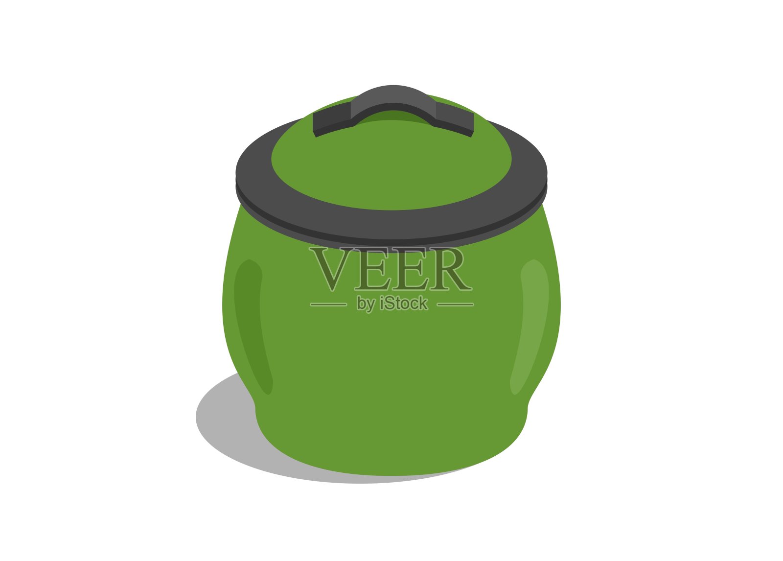 橡胶垃圾桶。简单的平面插图。设计元素图片