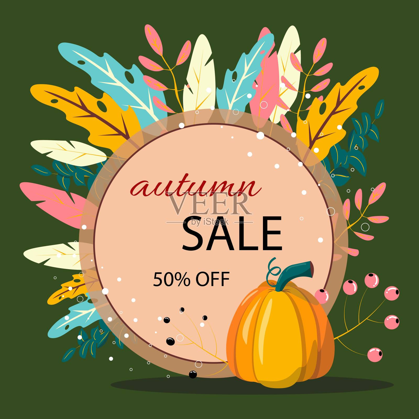 卖南瓜横幅。用于广告，横幅，卡片，传单。设计元素图片