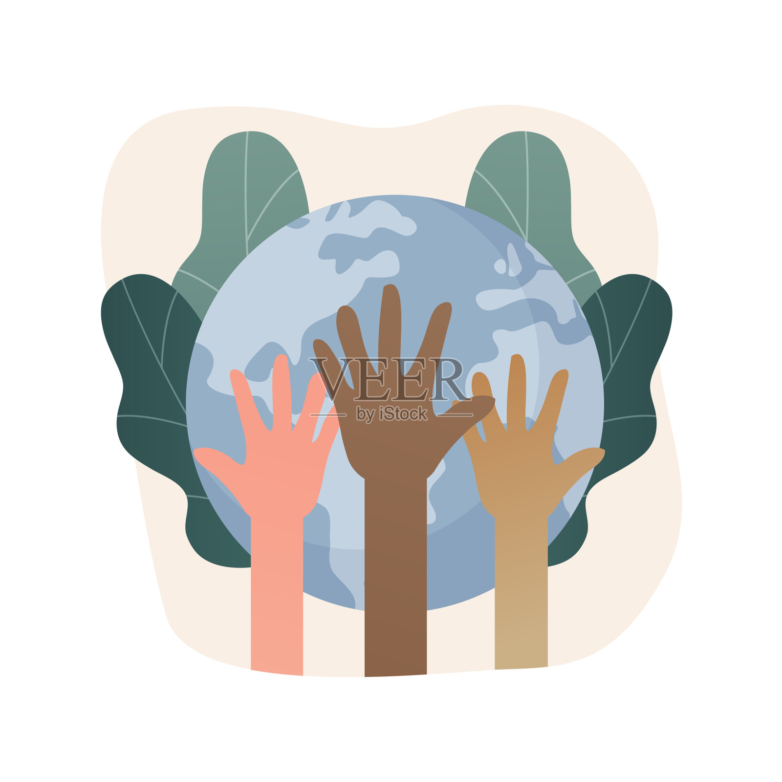 种族抽象概念矢量插图。插画图片素材