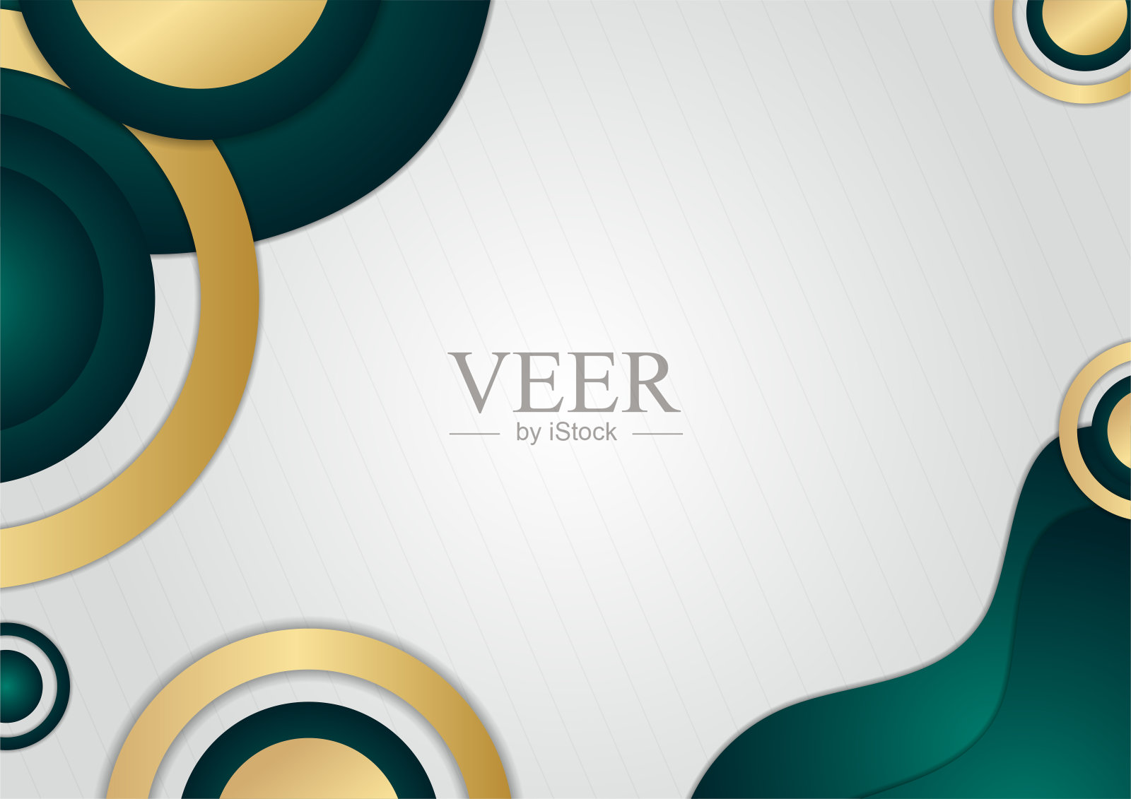 抽象奢华的深绿色重叠层与金色线条。豪华典雅的背景。抽象的模板设计。设计展示，横幅，封面，名片插画图片素材