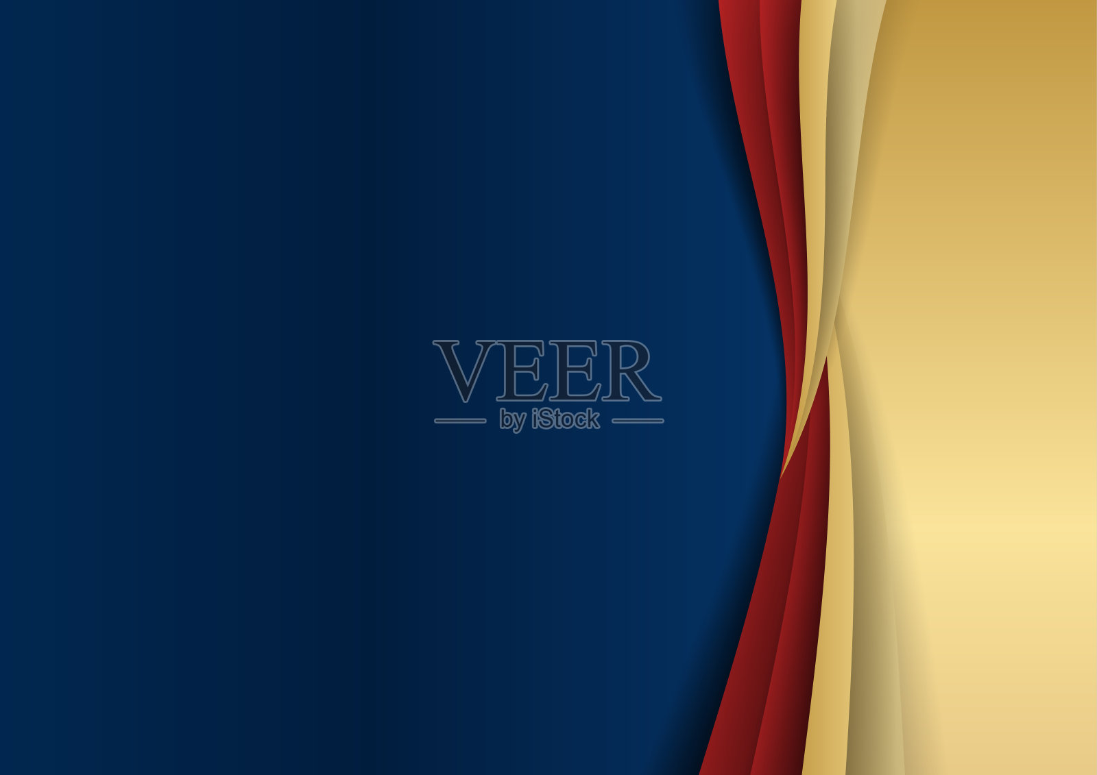 抽象模板深蓝色豪华高档背景与金色和红色几何形状元素。适合介绍背景，证书，名片，横幅，传单和更多插画图片素材