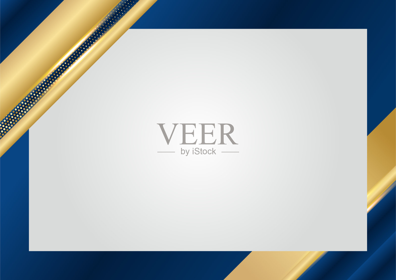 豪华的深蓝色重叠尺寸背景上的金属图案。色彩鲜艳的金色闪光半色调纹理与闪亮的现实的黄金元素。现代矢量设计模板插画图片素材