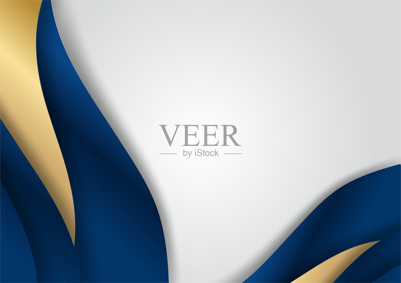 豪华的深蓝色重叠尺寸背景上的金属图案。色彩鲜艳的金色闪光半色调纹理与闪亮的现实的黄金元素。现代矢量设计模板。简单波背景插画图片素材