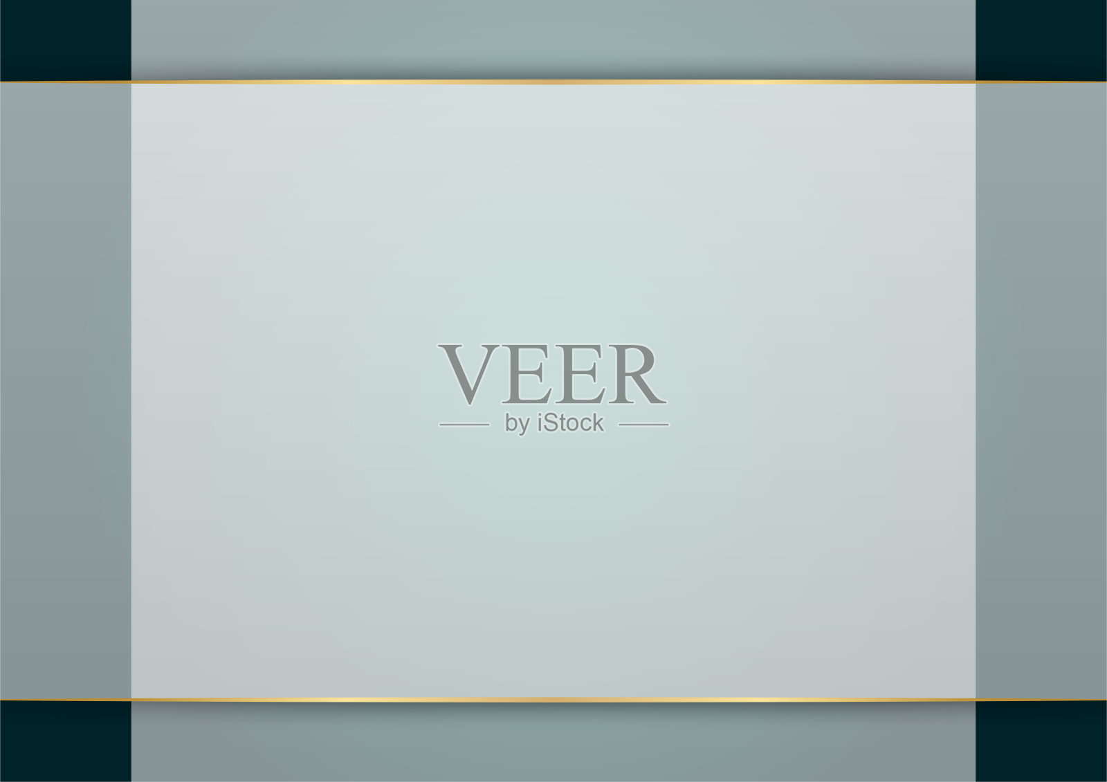 抽象的正方形形状豪华的深绿色和金色背景。平面设计元素插画图片素材