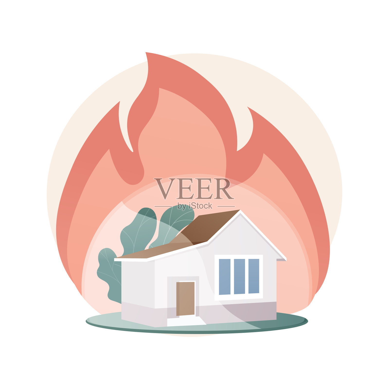 火灾保险抽象概念矢量插图。插画图片素材