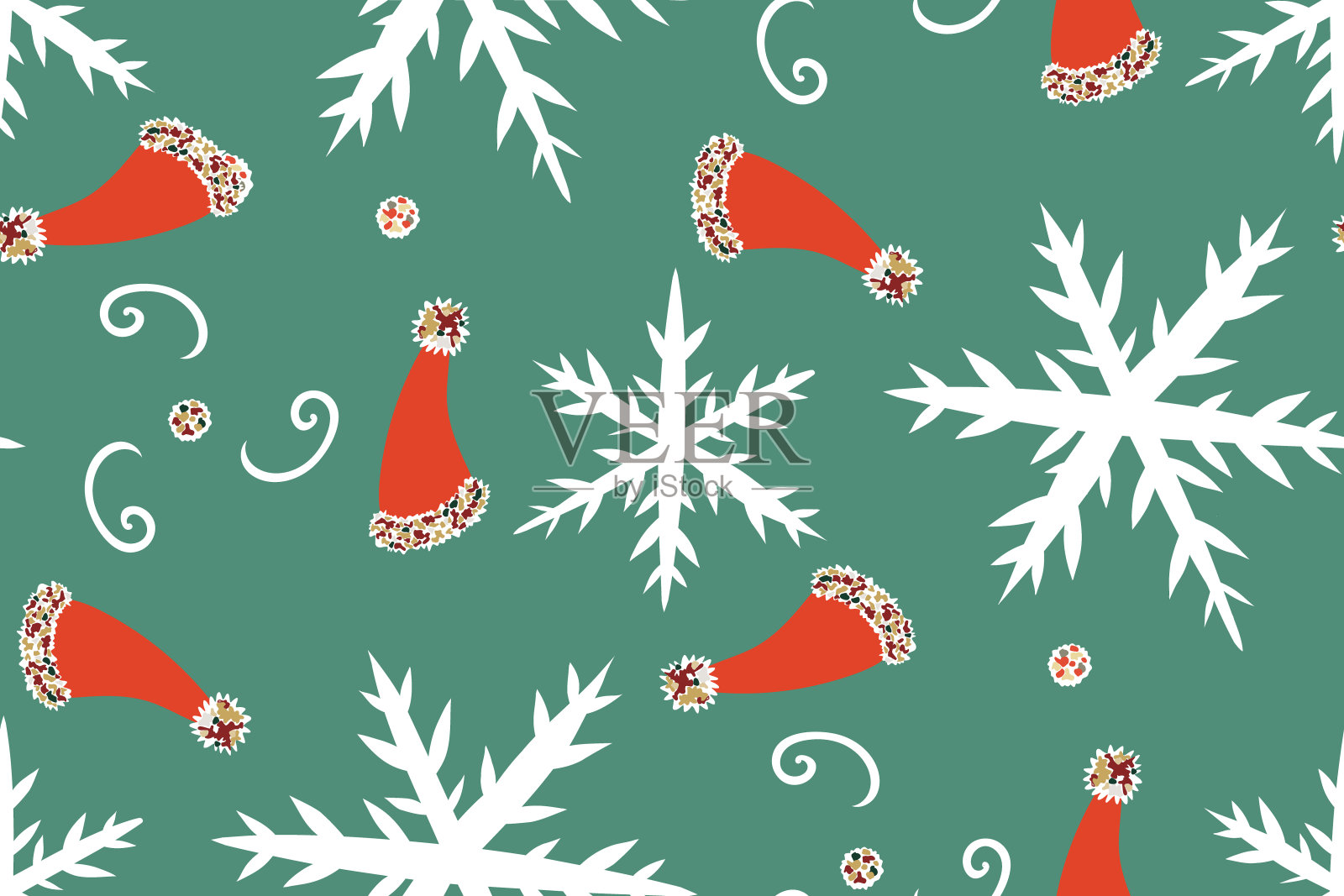 多彩的圣诞节和新年无缝格局。矢量设计剪贴簿，纺织品，墙纸，其他表面。插画图片素材